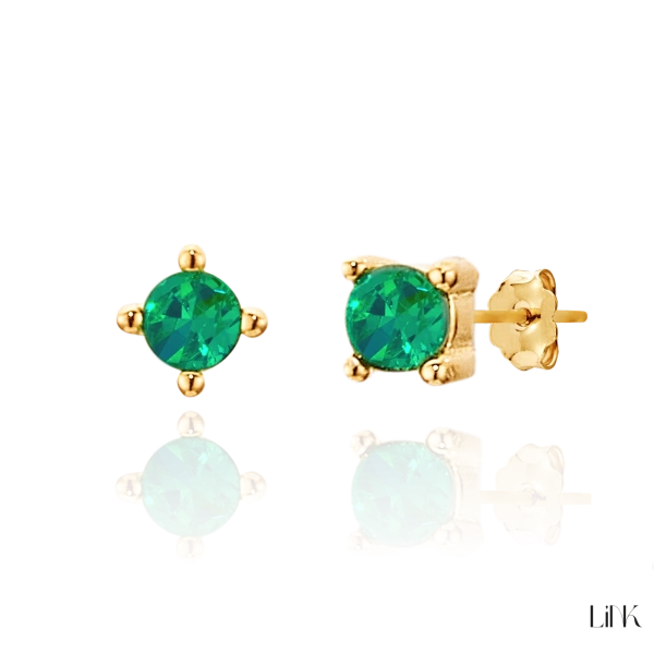 PENDIENTES LINK CIRCONIA VERDE 2
