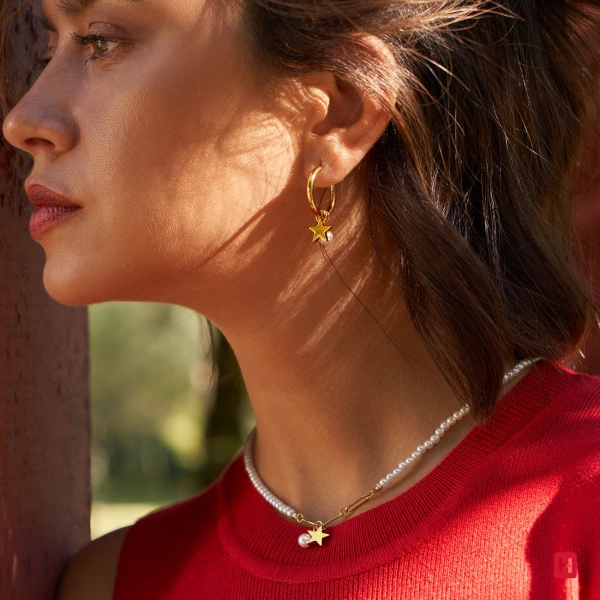 Hoops Earrings Hassu Star Golden 3
