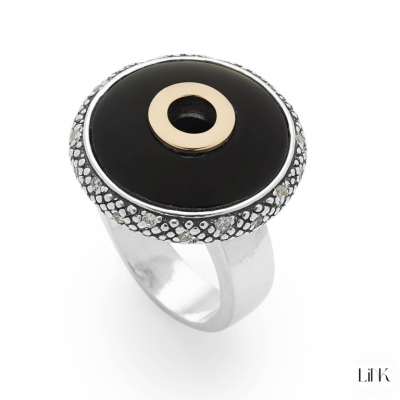 ANILLO EN PLATA925 Y ORO9K - MAR DE PEROLA 1