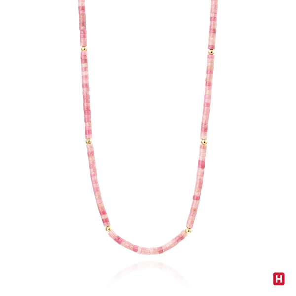 Necklace Hassu Golden - Pink 2
