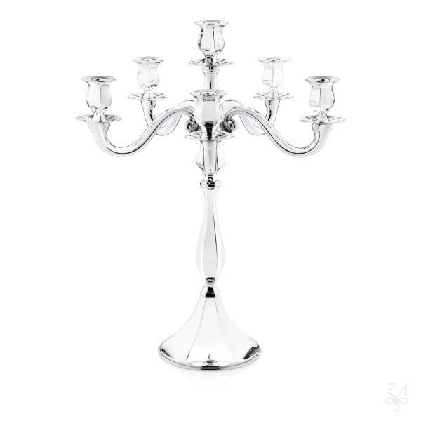 STERLING SILVER RELIGIOUS CANDELABRA ZURICH 25 6L 2