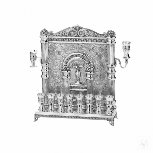 STERLING SILVER RELIGIOUS WALL MENORAH CANDELABRA 1