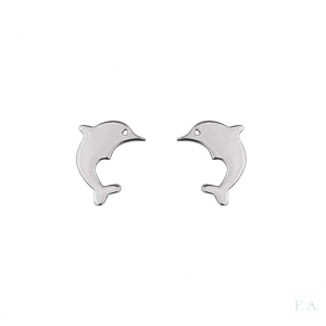 PENDIENTES INFANTILES EN PLATA - MOD. DELFÍN 1