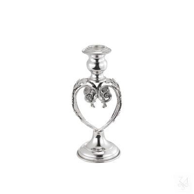 Candlestick Heart Acanthus Leaf - H.-15cm 2