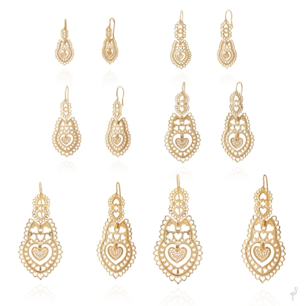 KIT 6 PENDIENTES CORAZON DE REINA 1