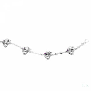 PULSERA TRINITY EN PLATA - MOD. NIÑA CON PIEDRA 1