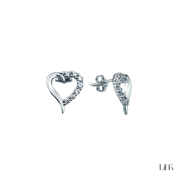 PENDIENTES CORAZONES C/ CIRCONITAS BLANCAS 1