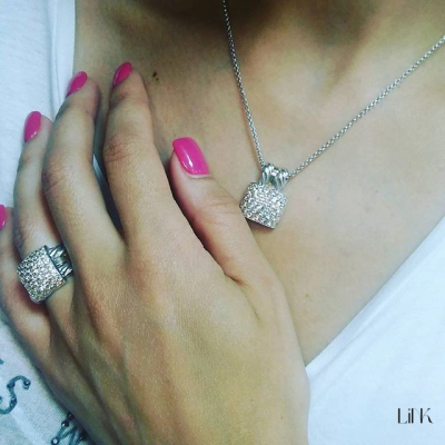 COLLAR PLATA925/ORO 9K  C/CIRCONITAS CHAMPAGNE - TERESA 3