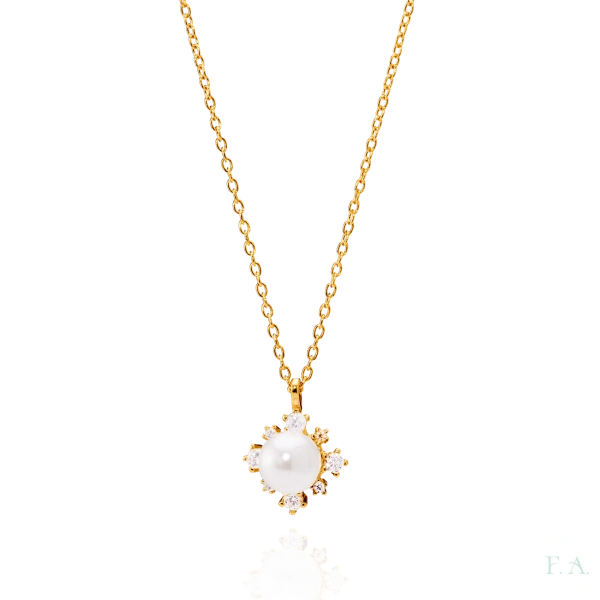 Necklace FA with Zirconias and Pearl 3