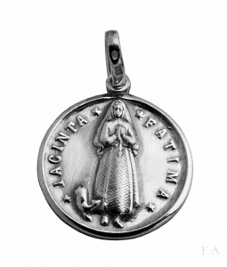 MEDALLA EN PLATA -REDONDA-STA. JACINTA - CANONIZACIÓN- 1.7CM 1