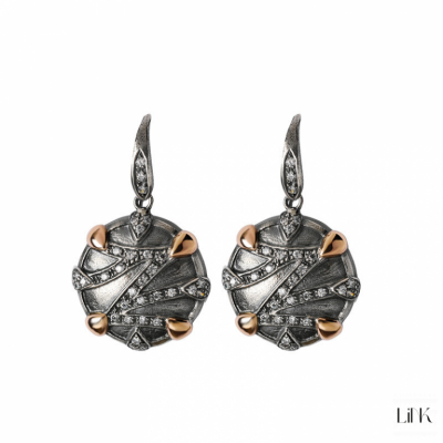 PENDIENTES CON ZIRCONIAS BLANCAS O MÁRRON  Y ORO 1