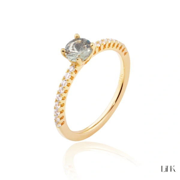 Ring Link Golden with Zirconias 1