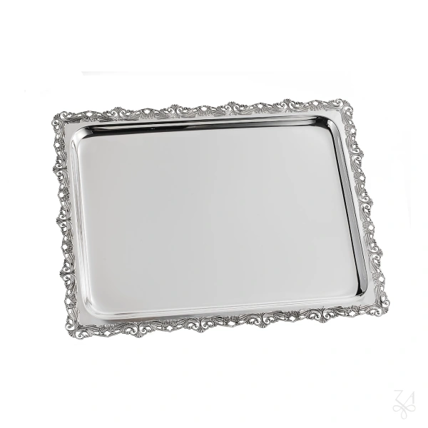 STERLING SILVER CHANUKAH MENORAH RECT TRAY 41X32 CM 2