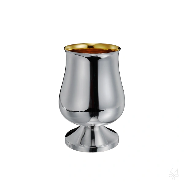 STERLING SILVER SMOOTH WINE GLASS INSIDE GOLD H.14,5 CM 2