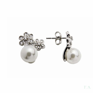 Earrings FA Pearl with Zirconias 1