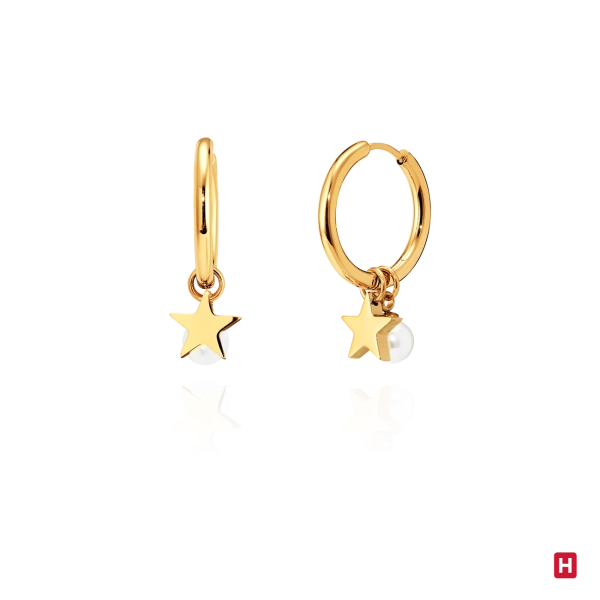 Hoops Earrings Hassu Star Golden 2
