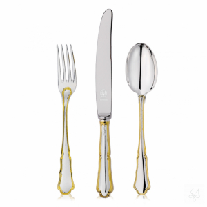 STERLING SILVER TABLE SET 3 PIECES GOLDEN BA 1