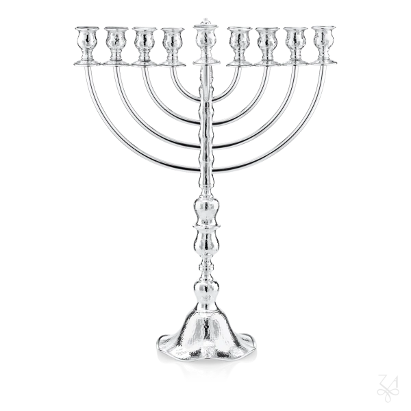 STERLING SILVER RELIGIOUS MENORAH VERONA SMALL HAMMERED 2