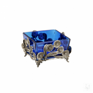 Salt Holder Square w/ Blue Crystal 1