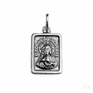 MEDALLA EN PLATA CORAZÓN JESUS 1