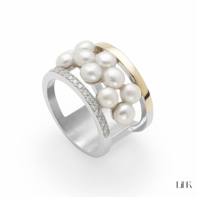 ANILLO EN PLATA925 Y ORO9K - HARMONIA 1