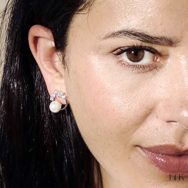 PENDIENTES CON CIRCONIAS Y PERLA 2