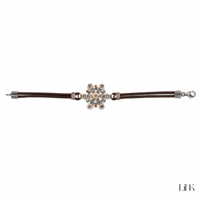 PULSERA PLATA 925/ORO9K - 35 CIRCONITAS-2.6CM- MARGARIDA 1