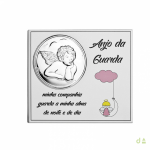 CUADRO CON ORACION ANGEL DE LA GUARDA - ROSA 1