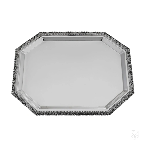 STERLING SILVER OCT TRAY WITH CASTING 45X35 CM 2