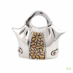 BIBELOT BOLSO    FLOR COLOR  ORO 6.5X6 1