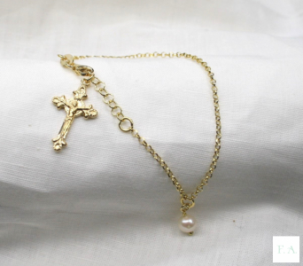Pulseira Fa com Pérola - Cruz 1
