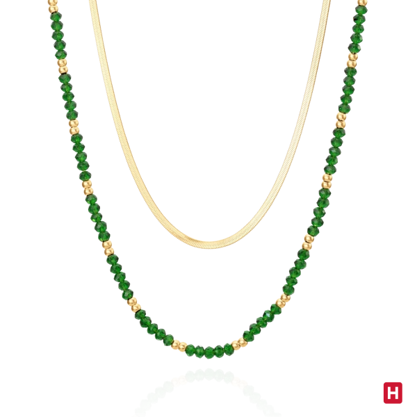 Colar Hassu Duplo Golden - Green 1
