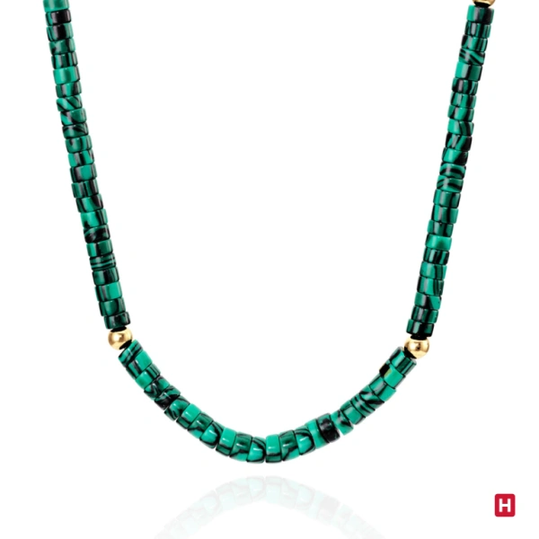 Necklace Hassu Golden - Green 1