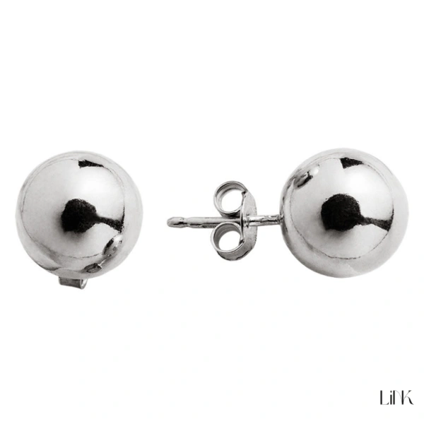 PENDIENTES EN PLATA BOLA LISA Nº14 1