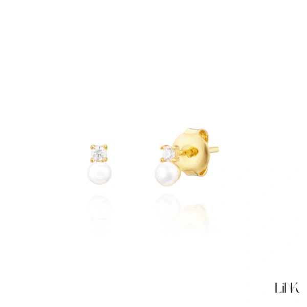 PENDIENTES LINK C/ PERLAS + CIRCONIAS 1