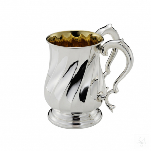 Beer Mug Torse, with 2 Handles, Gold Plated inside, H.-16cm 1