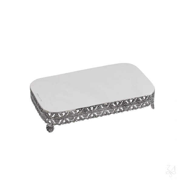 STERLING SILVER RECT TRAY ITH CASTINGS 17x9,5 CM 1