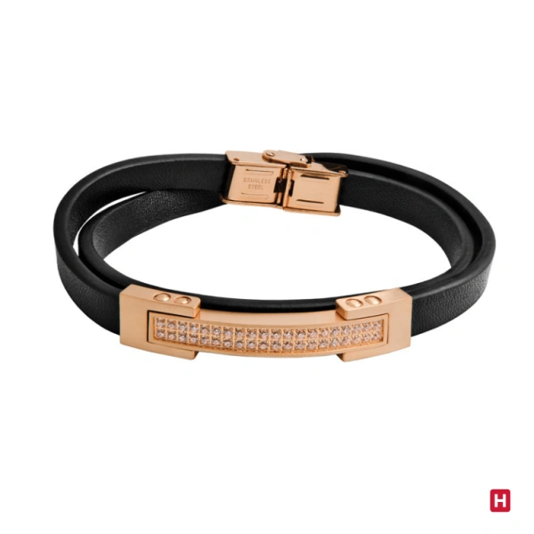 PULSERA HASSU CHAPA CON PIEDRAS "PURE MAGIC" ROSA 1