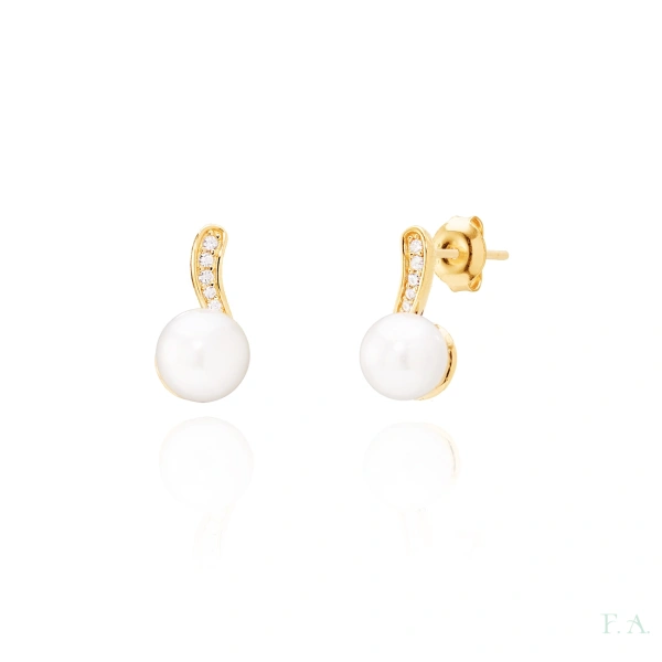 Earrings FA with Zirconias and Pearls 2
