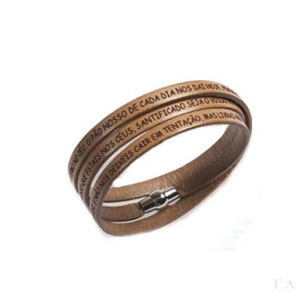 Pulseira Couro FA - Pai Nosso 1