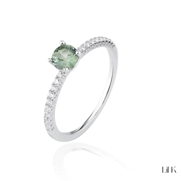 ANILLO COMPROMISO LINK CIRCONIA VERDE 1