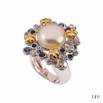 ANILLO PLATA925/ORO9K - 28 CIRCONITAS- 3CM - AMOR ETERNO 1