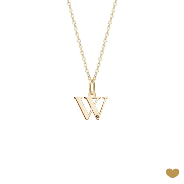Colar Passion Gold 19.2k - Letra W 1