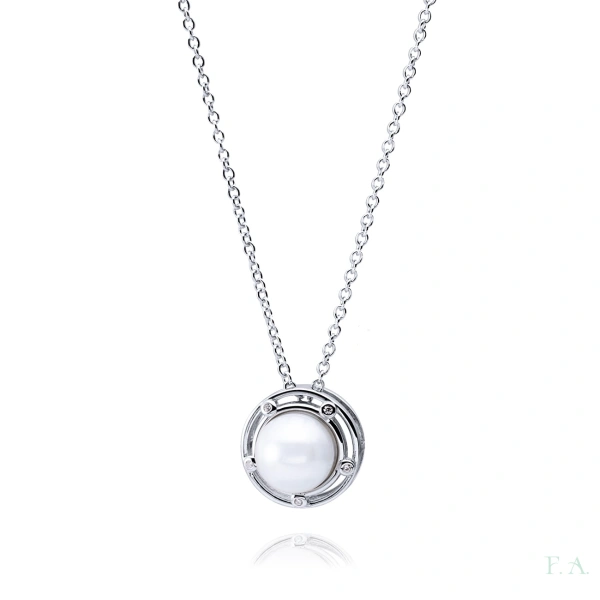 Necklace FA with Zirconias and Pearl 3