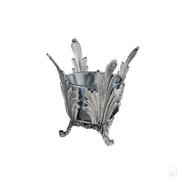 STERLING SILVER LIGHT SALT HOLDER BLUE CRYSTAL 1