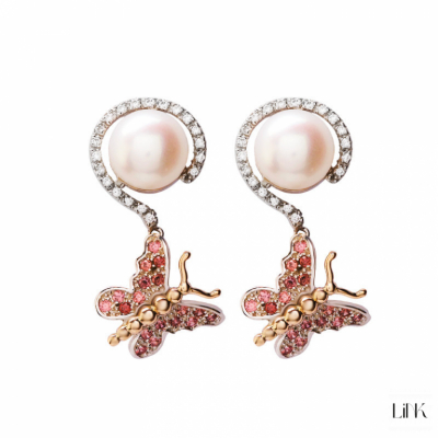 PENDIENTES PLATA925/ORO9K- 44 CIRCONITAS -3CM- AURORA 1