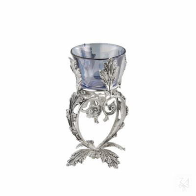 Salt Holder Heart Acanthus Leaf w/ Base Leaf - H.- 13cm 1