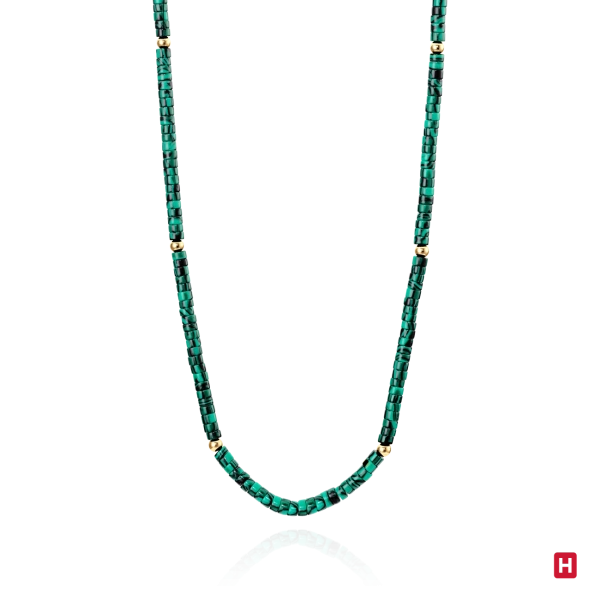 Necklace Hassu Golden - Green 2