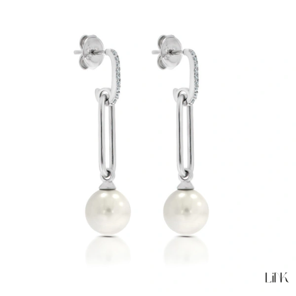 PENDIENTES CON CIRCONITAS Y PERLAS 1