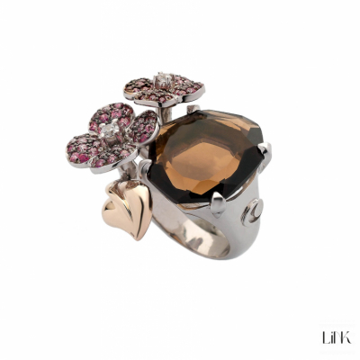 ANILLO PLATA 925 Y ORO9K - 82 CIRCONITAS- PAIXÃO PRIMAVERA 1